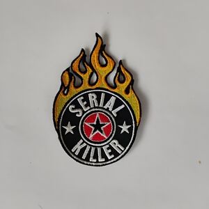 Serial Killer Iron On Patch  Flame Logo Round Rare Vintage 90's Streetwear Skate
